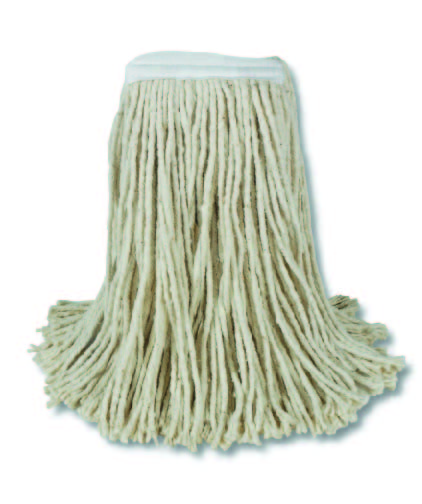 24 OZ Wet Mop White Cut End Cotton, 1.25", 12/CS   